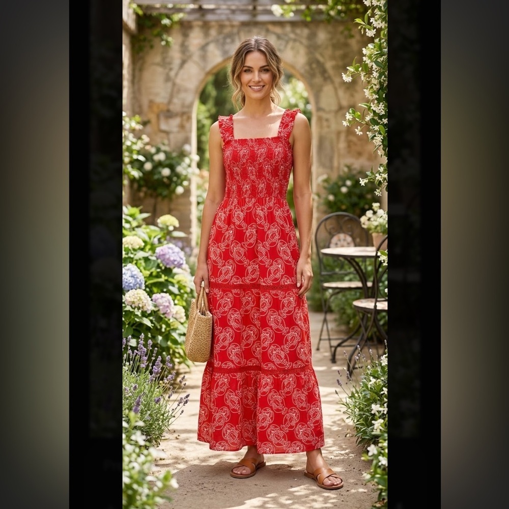 Mira Elegant Red Maxi Dress